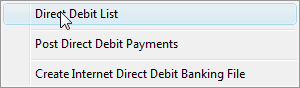 direct debit menu